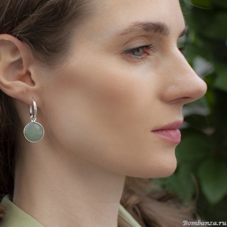 Серьги Fiore Luna, GREEN AVENTURINE